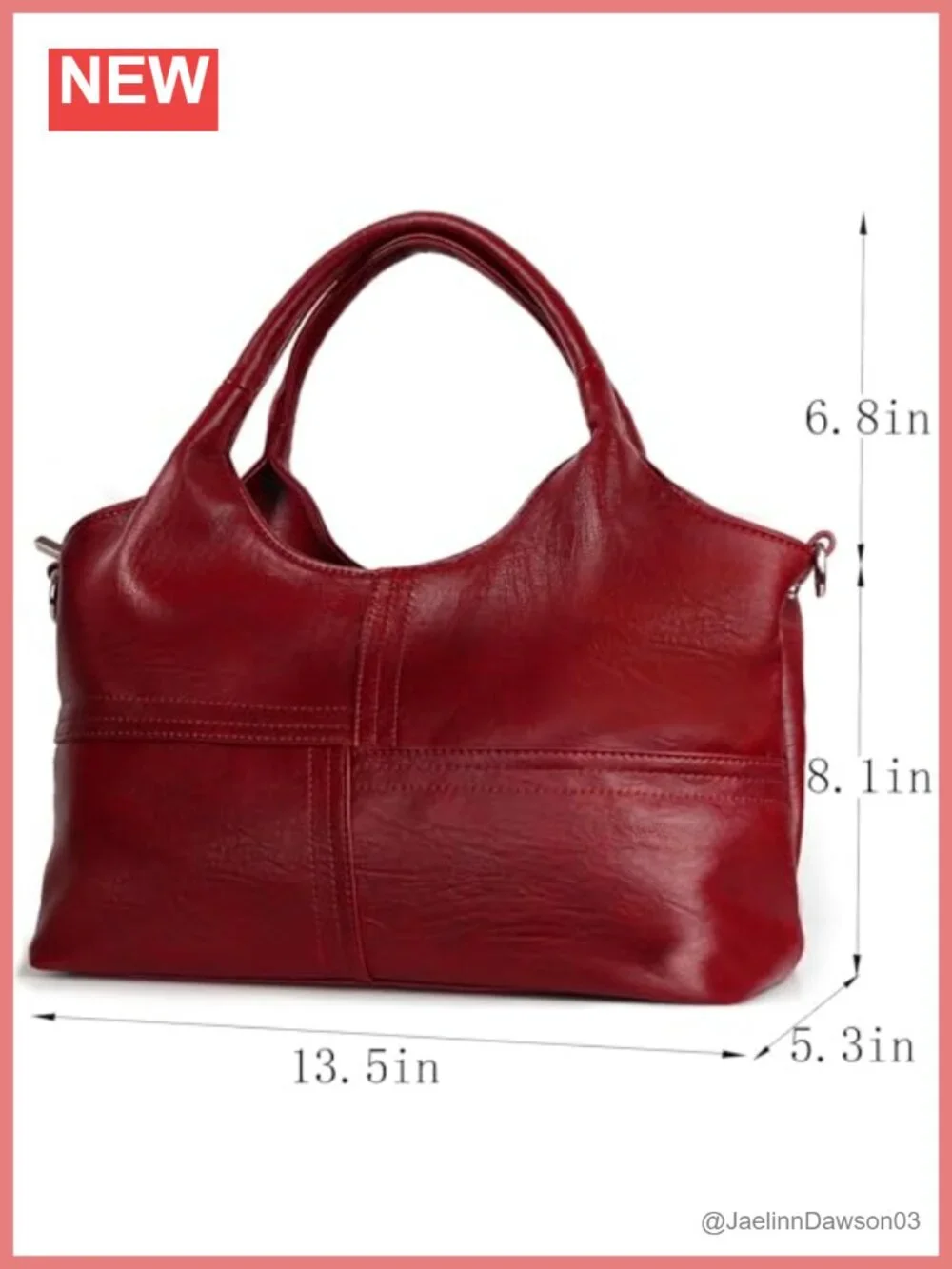 Vegan Leather Tote Hobo Bag with Detachable Strap Women's Handbag